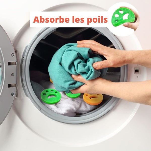 Attrape-poils dans machine à laver